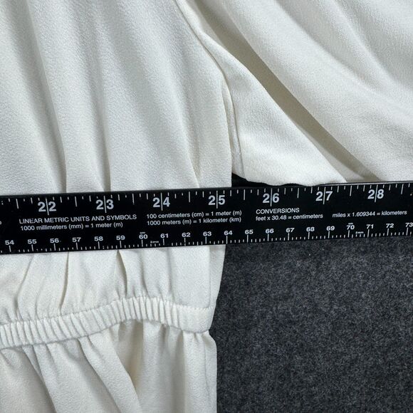 Torrid Studio Crepe Blouse Women's 4 Ivory Lace Babydoll Crew Neck Yoke - Picture 5 of 8